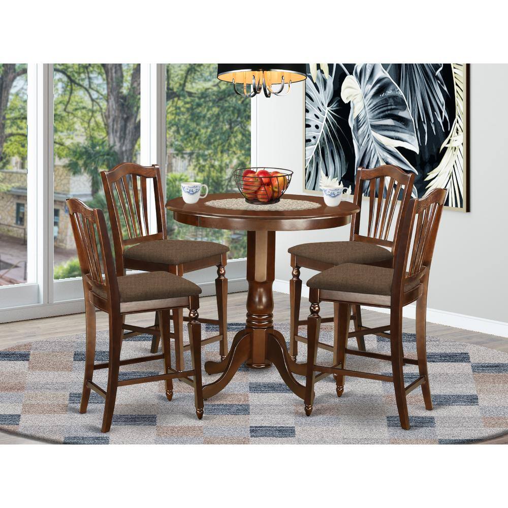 East West Furniture JACH5 MAH C 5 Pc counter height Dining room set ...