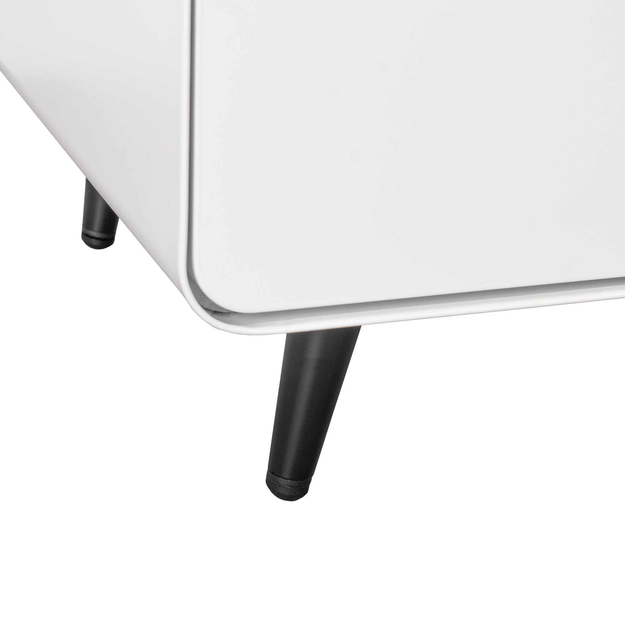 Alt View 7. Tiramisubest - Modern Steel Night Stand with 2 Drawers for Bedroom and Living Room, Circular Handle Design - White.