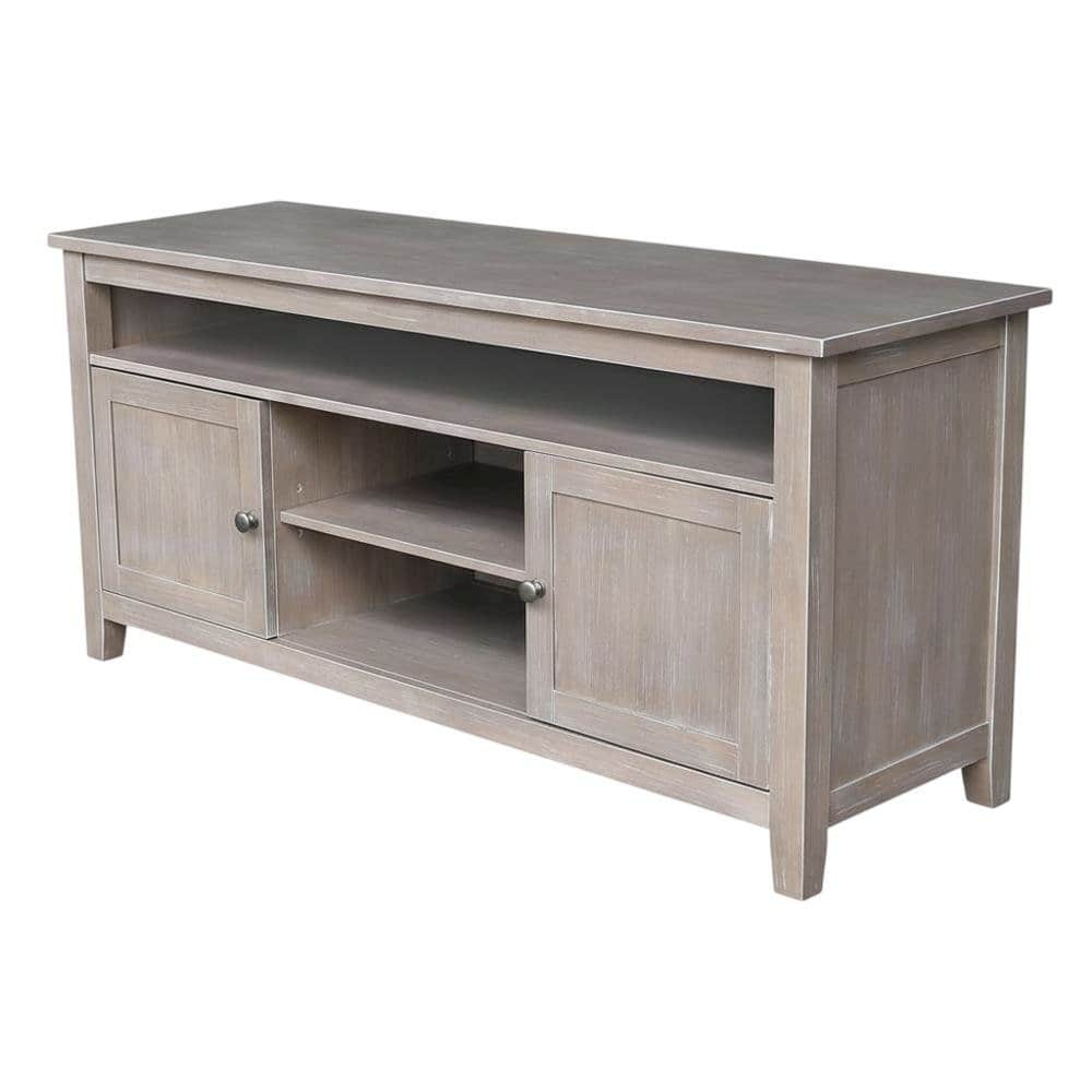 FurniFact - Washed Taupe Entertainment TV Stand with 2 Doors and Hardwood Construction - Gray price history on PriceWatchPro