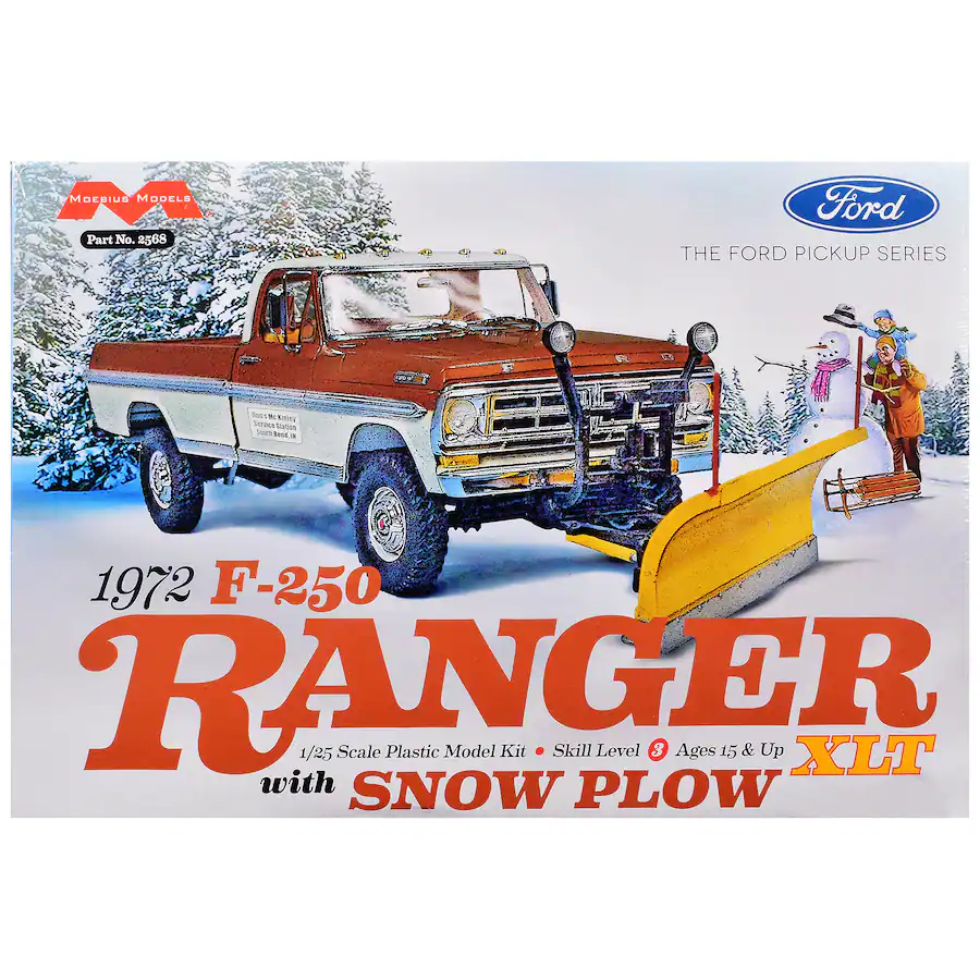 Colorful Moebius Moebius Models Skill 3 Model Kit 1972 Ford F 250 Ranger XLT Pickup ...