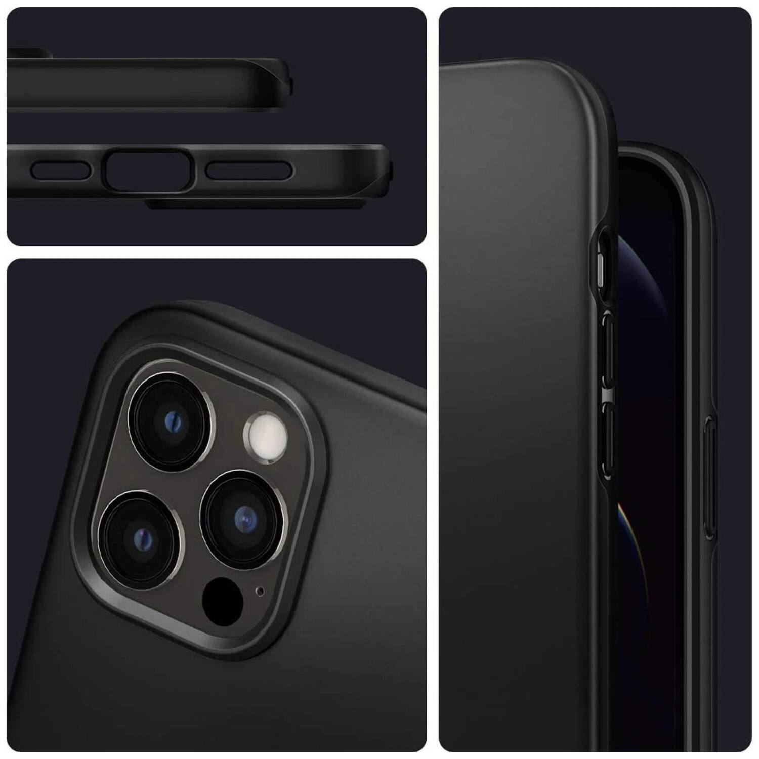 Left. Stock Preferred - Ultra-Thin Shockproof Case Cover for iPhone 16 Pro Black - Black.