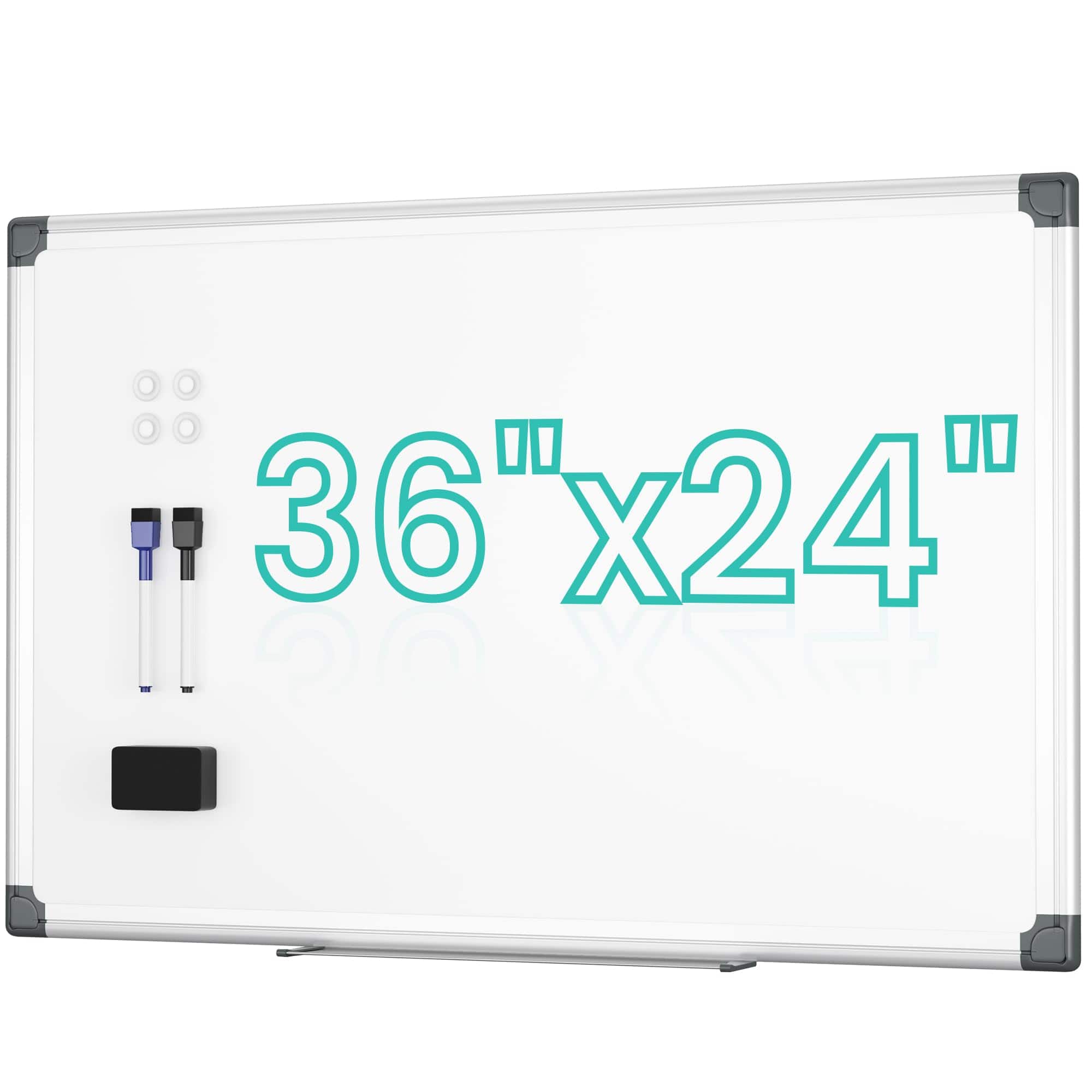 PARKER SLATER - Magnetic Dry Erase Board For Wall 36" X 24" Hanging Whiteboard Office School Home Includes Eraser Markers Pen Tray