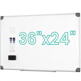 PARKER SLATER - Magnetic Dry Erase Board For Wall 36" X 24" Hanging Whiteboard Office School Home Includes Eraser Markers Pen Tray