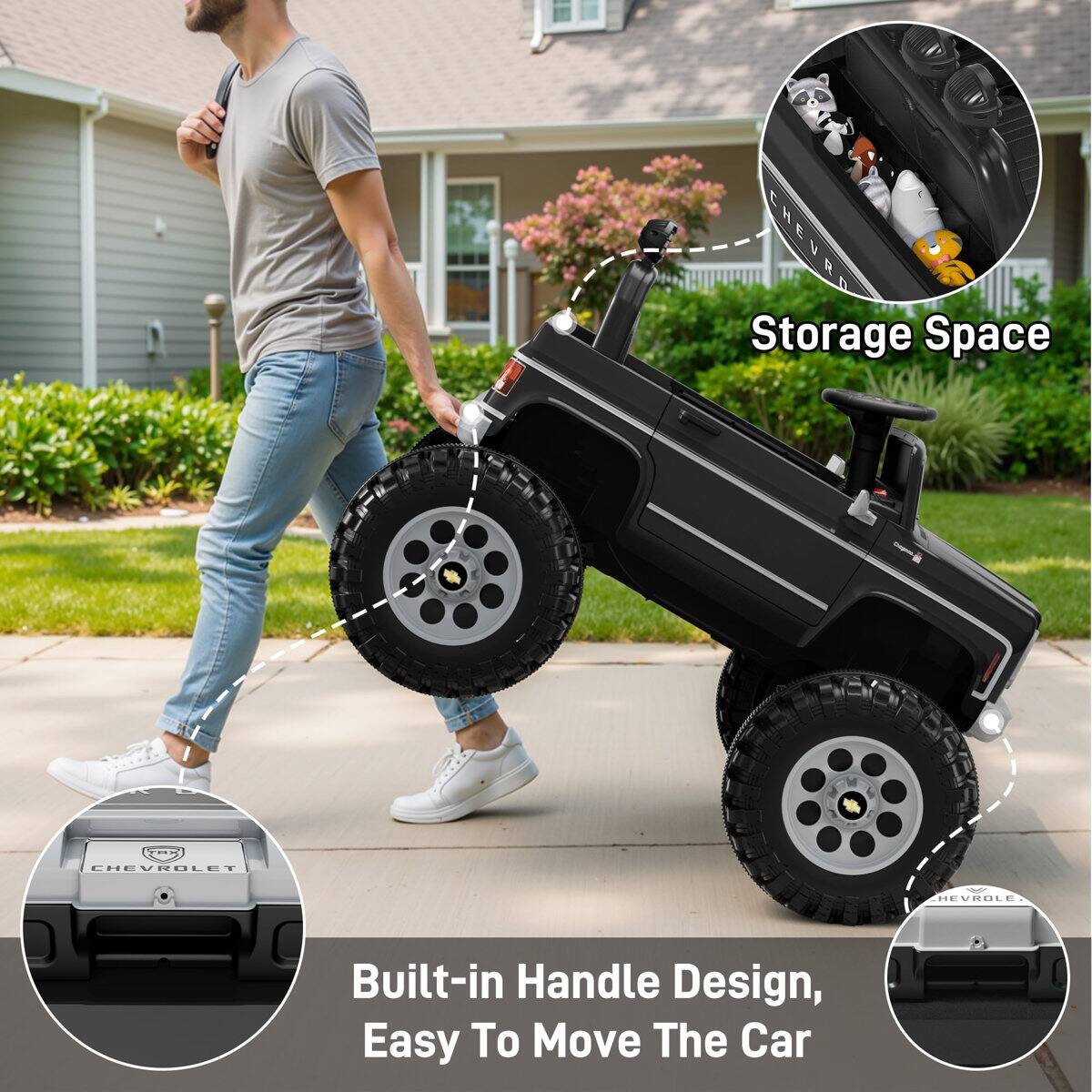 CHEVROLET Storage Space EREVEBLET HEVROLE Built-in Handle Design, Easy To Move The Car