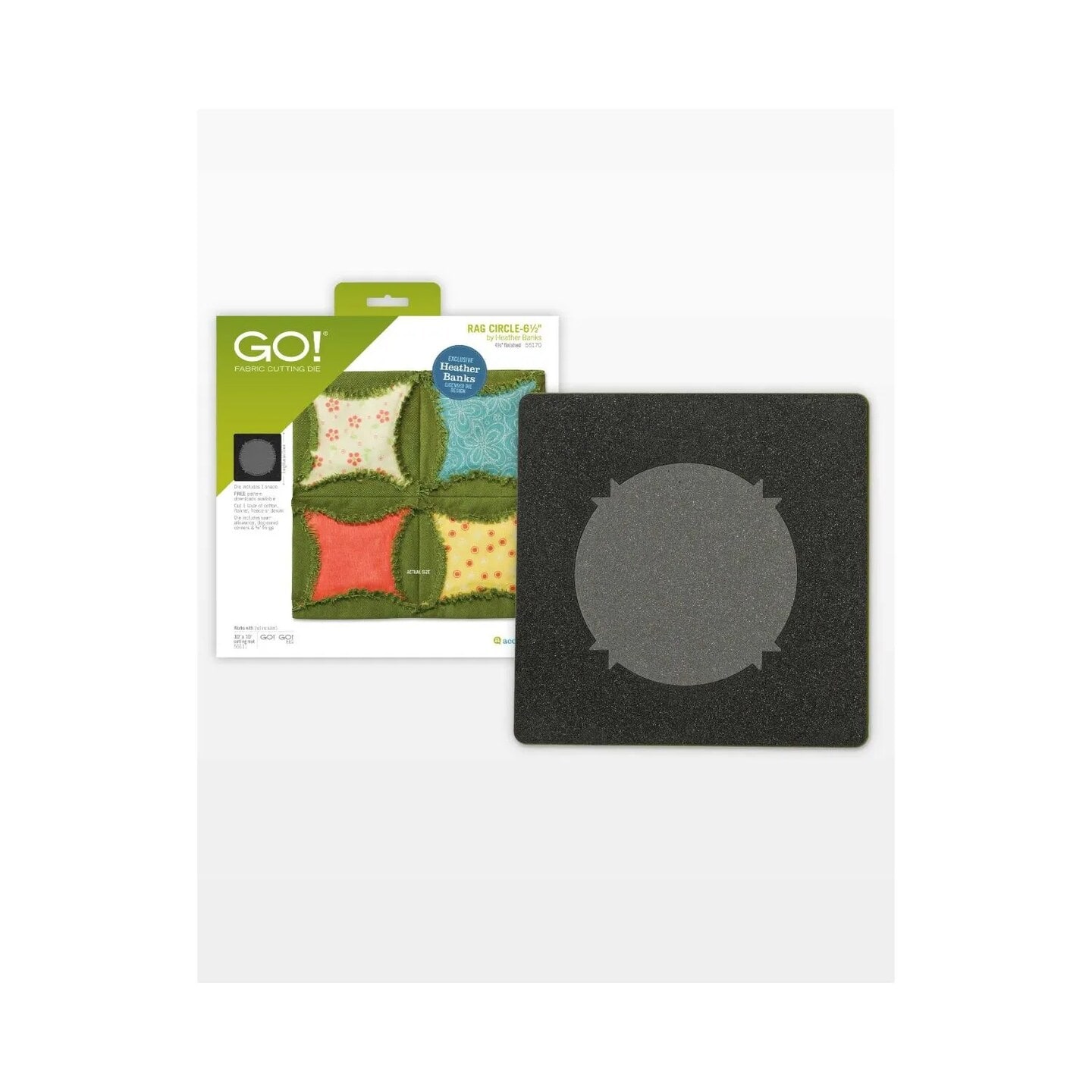 AccuQuilt - Fabric Cutting Dies, 6.5-Inch, Rag Circle By Heather Banks - Multicolor