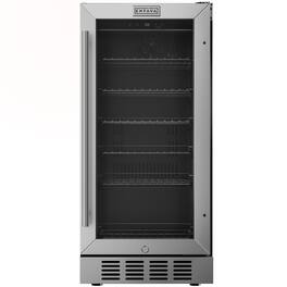 Empava - 15 in. 80 Can Built-In Beverage Cooler Fridge w/ Precision Temp Controls, Adjustable Shelves - Black