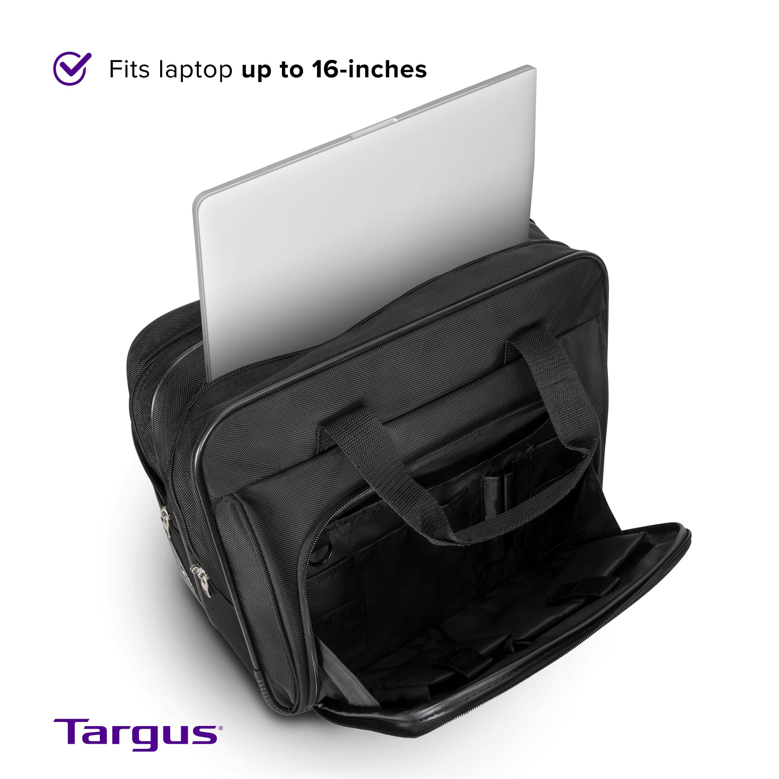 Fits laptop up to 16-inches. Targus.