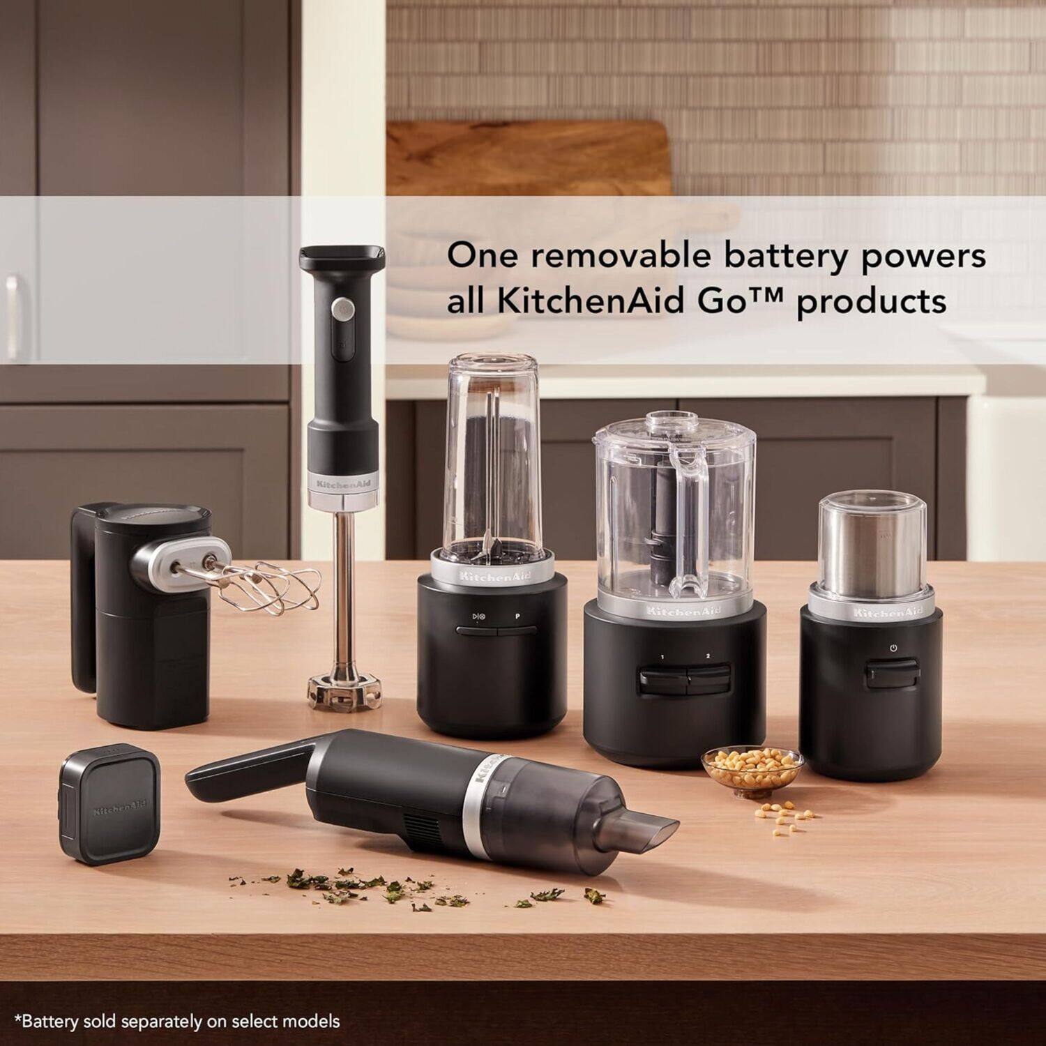 One removable battery powers all KitchenAid GOTM products.