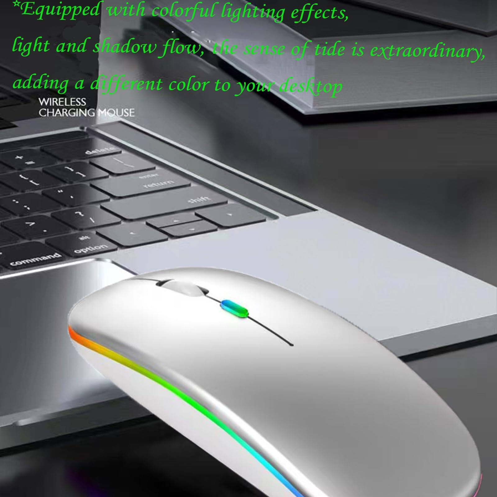 *Equipped with colorful lighting effects, light and shadow flow, the sense of tide is extraordinary, adding a different color to your desktop.*

WIRELESS CHARGING MOUSE
