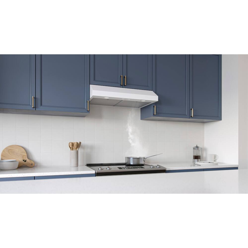 Alt View 15. Broan - Broan-NuTone 30-Inch Under Cabinet Range Hood, ENERGY STAR, 350 Max Blower CFM - White.