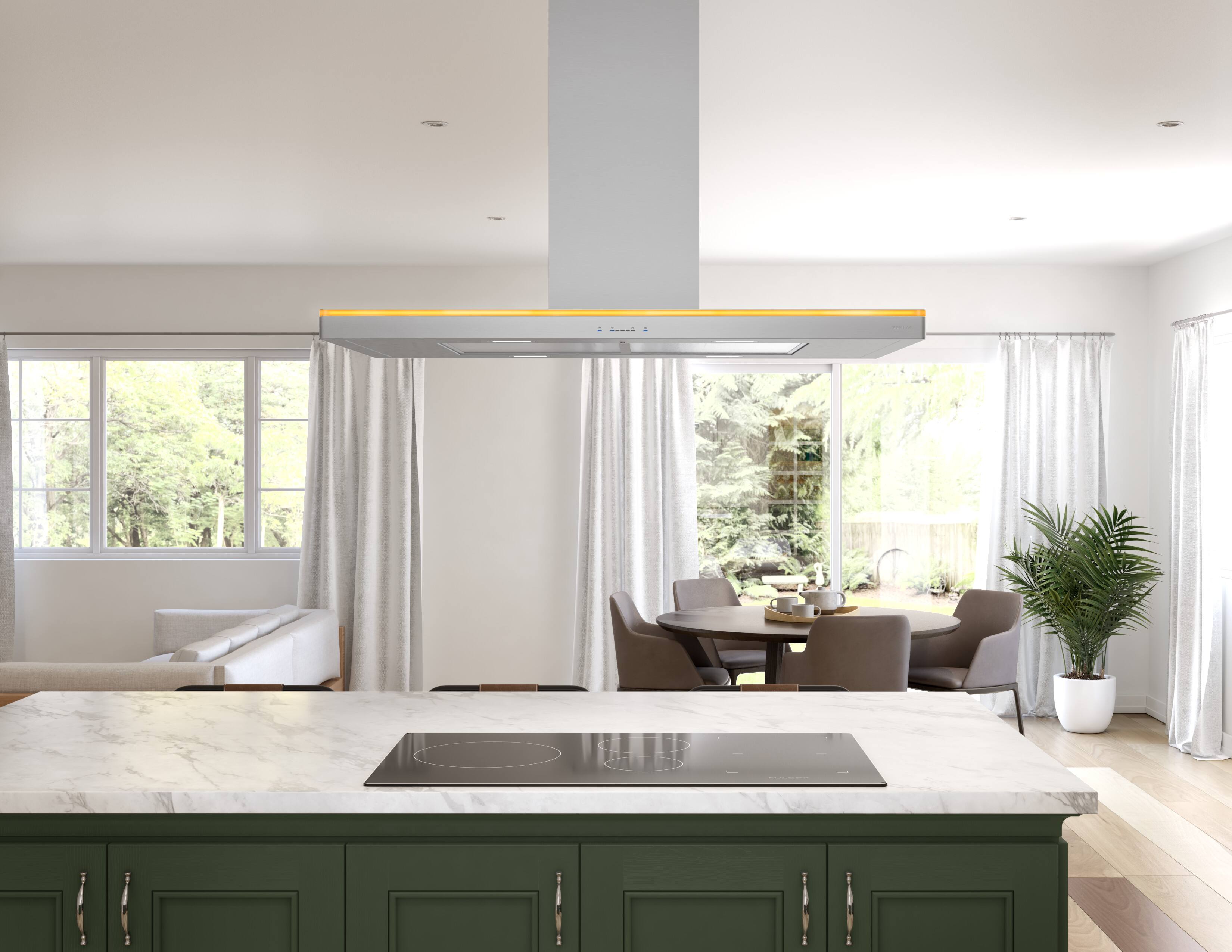 Alt View 22. Zephyr - Luce 42 in. 600 CFM Island Mount Range Hood with LED Light - Stainless Steel.