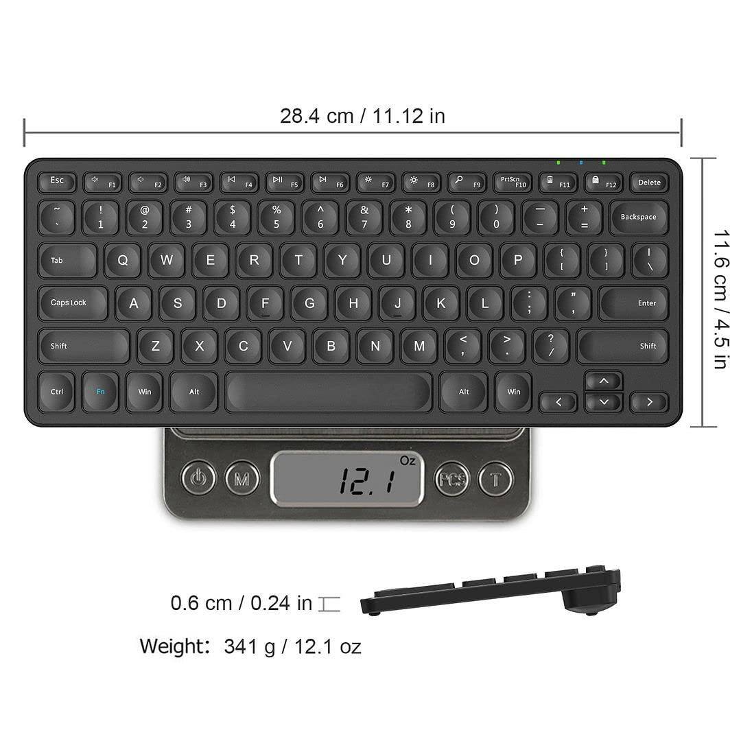 28.4 cm / 11.12 in

ESC F1 F2 F3 F4 F5 F6 F7 F8 F9 F10 F11 F12 Delete

Tab Q W E R T Y U I O P

Caps Lock A S D F G H J K L

Shift Z X C V B N M

Ctrl Fn Win Alt

0.6 cm / 0.24 in

Weight: 341 g / 12.1 oz

11.6 cm / 4.5 in

12.1 oz