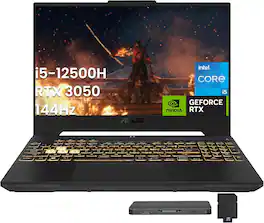 ASUS - TUF 15.6" FHD Gaming Laptop,Intel i5-12500H,GeForce RTX 3050,32GB RAM,1TB SSD+512GB Docking Station,Win 11 Pro - Gray