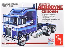 Skill 3 Model Kit Kenworth Aerodyne Cabover Truck Tractor 1/25 Scale Model by AMT - Blue