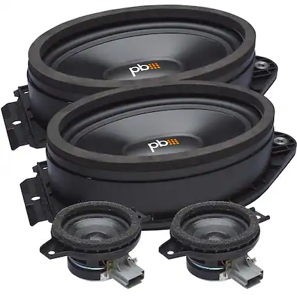 Front. Powerbass - PowerBass OE69C-GM - 6"x9" Direct Fit Compatible with GMC OEM Component Speakers Kit / 80Wmrs - 160Wmax - Pair - Black/Gray.