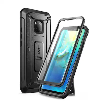 Front. SUPCASE - Unicorn Beetle Pro Rugged Case for Huawei Mate 20 Pro – Full-Body Protection with Screen Protector - Black.