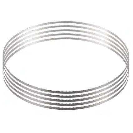 Front. VEVOR - Band Saw Blade, 83.5x0.63x0.02 inch, 5 PCS/Pack Meat Bandsaw Blades for Replacement, Carbon Steel Blade - Silver.