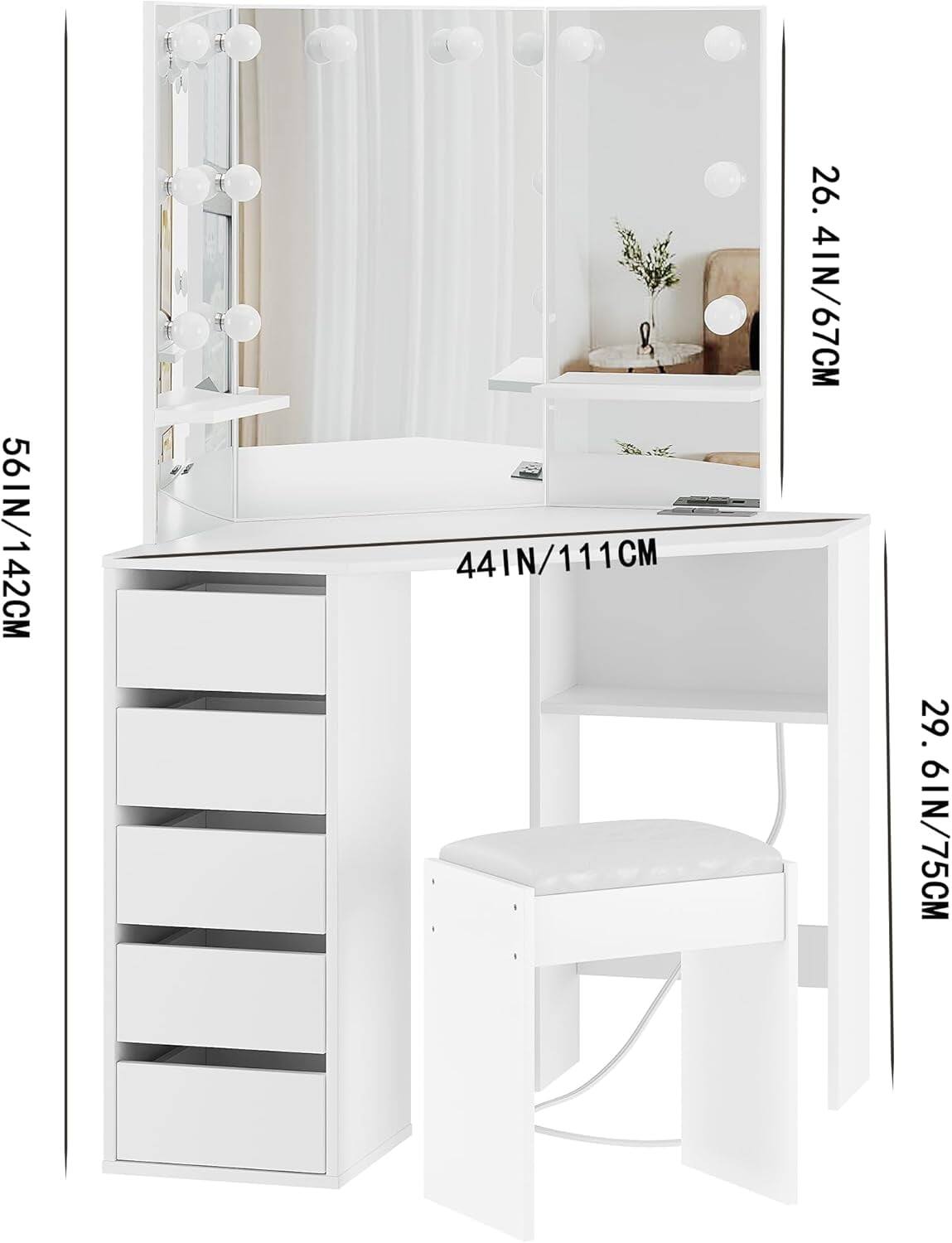 56 IN / 142 CM  
42 CM  
44 IN / 111 CM  
11 CM  
26.4 IN / 67 CM  
29.6 IN / 75 CM