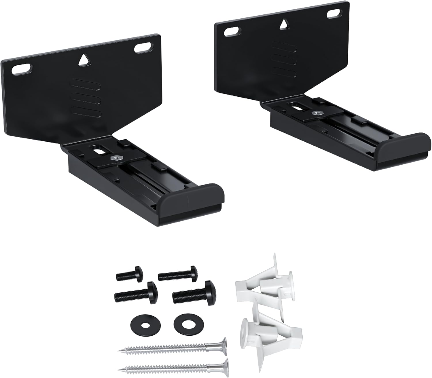 Front. Schertz - Universal Soundbar Wall Mount Bracket – Compatible with All Soundbars Including Samsung, VIZIO, LG & More, Depth Adjusta - Black.