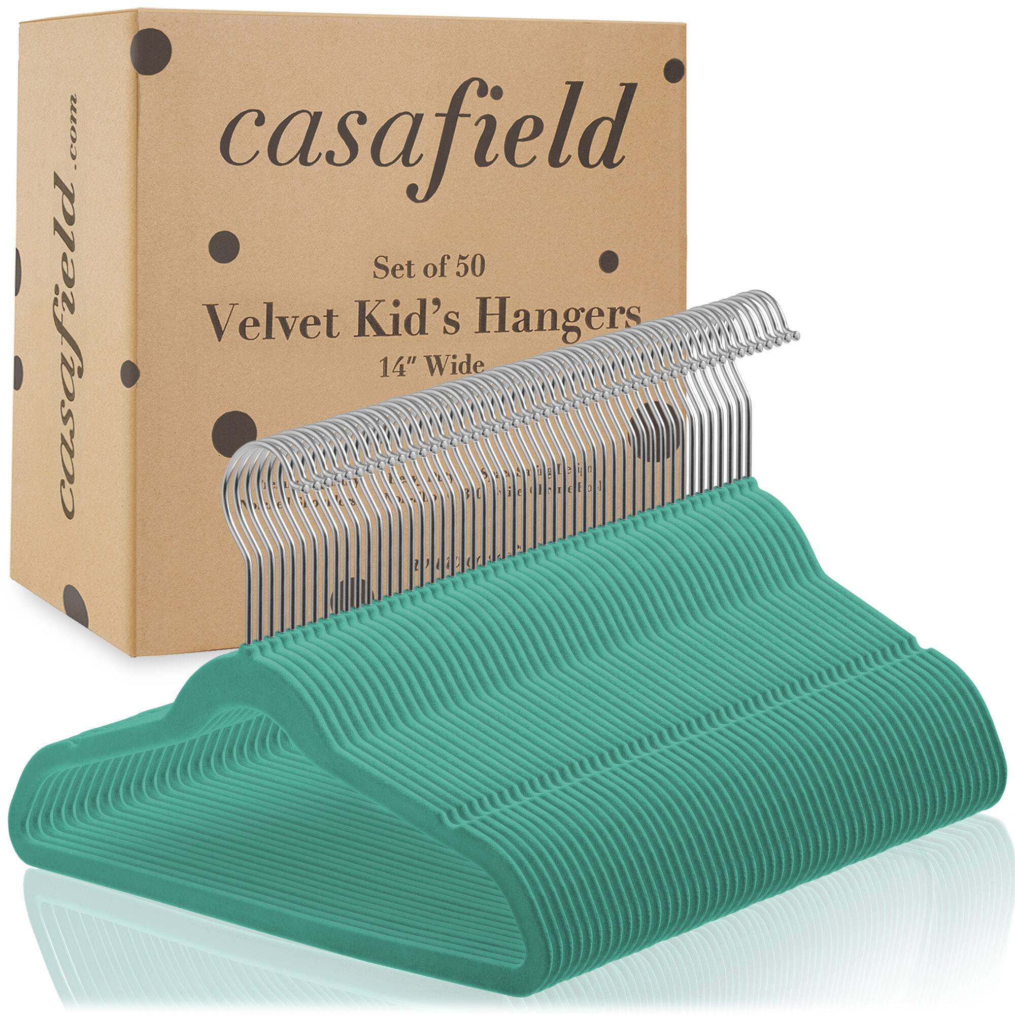 casafield.com  
casafield  
Set of 50  
Velvet Kid's Hangers  
14" Wide