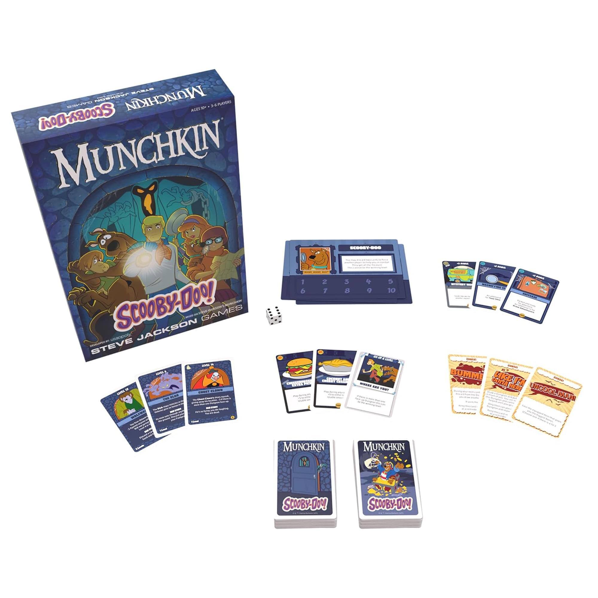 Munchkin Scooby-Doo!  
Steve Jackson Games  

SASLS Er MUNCHKIN -r LEPANES aun S MUNCHKIN SCOOBY-DO!! Doo! GAMES JIE JACKSON - STEVE - - - - - I 2 3  e 6 7 8 9 10 PRL - - i I BUMME AKER SOra 19 W UNPRI PRAJ MUNCHKIN MUNCHKIN SCOOBY-DON SCOOBY-DOM