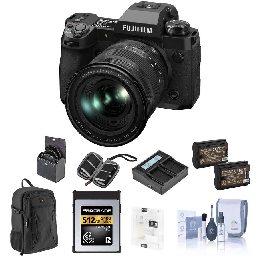 Bundle Fujifilm X H2 Camera with XF 16 80mm f/4.0 R OIS WR Lens with ...
