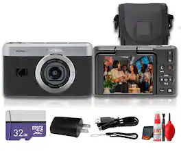 Bundle - Kodak - PIXPRO C1 Digital Camera 13MP Compact Camera + More - Black