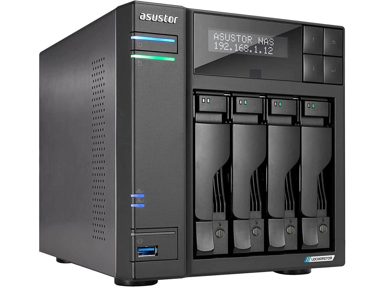 Asustor - Lockerstor 4 Gen 2 AS6704T, 4-Bay NAS, 2.0GHz, 2.5GbE, 4GB RAM, M.2 SSD Slots (Diskless)