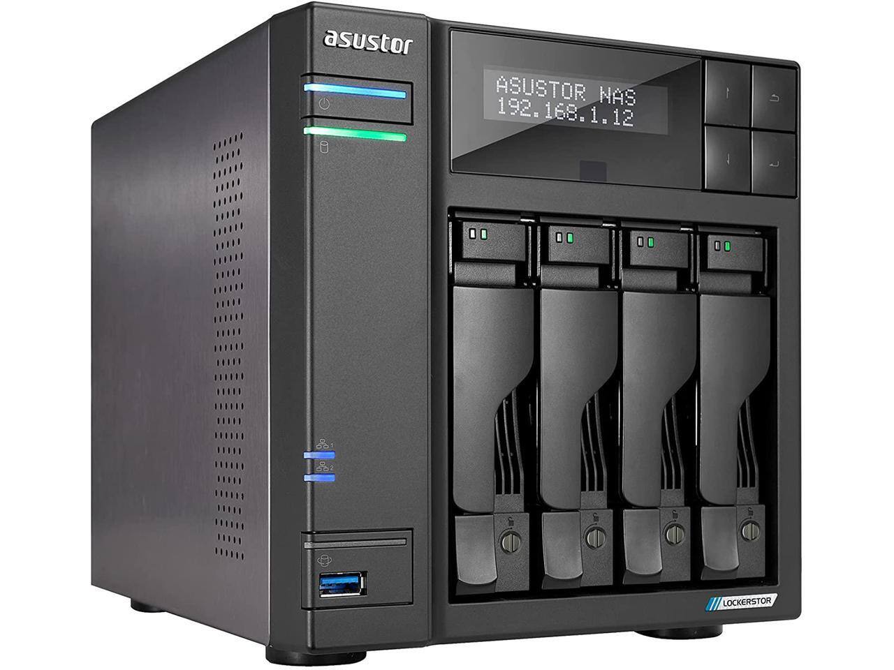 Asustor - Lockerstor 4 Gen 2 AS6704T, 4-Bay NAS, 2.0GHz, 2.5GbE, 4GB RAM, M.2 SSD Slots (Diskless)
