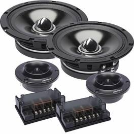 Powerbass - 4XL-65C - 6.5" Shallow Mount Midrange Component Set - Black/Gray