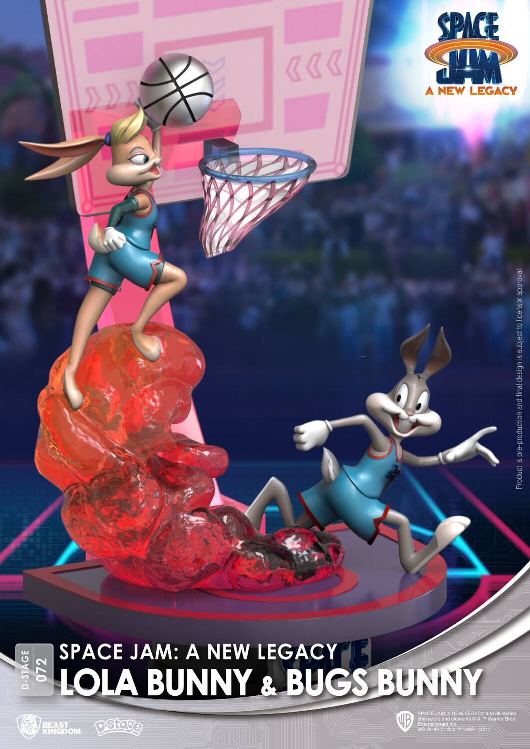 SPACE JAM: A NEW LEGACY approval. Licensor to palgns design final and pre-production is Product SPACE JAM: A NEW LEGACY E D-STAGE 072 LOLA BUNNY & BUGS BUNNY SPACE MAL ANWEEGACY and all related characters and elements © & - Warner Bros. BEAST Dstage WB Entertainment Inc. - WO SELD O 5 Witl 06211 KINGDOM