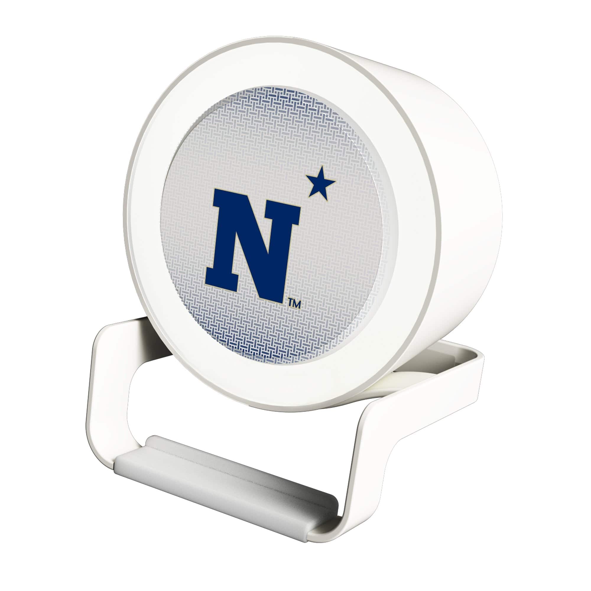 Keyscaper - Navy Midshipmen Linen Print Nightlight Charger & Bluetooth Speaker - White