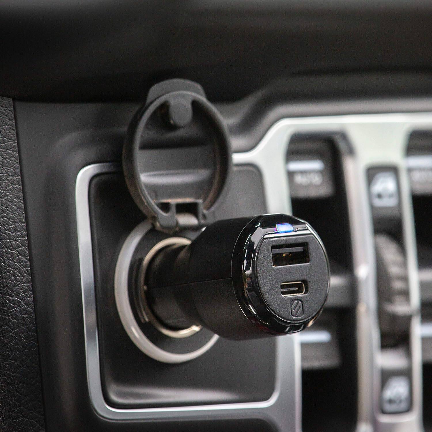 Back. Scosche - SCOSCHE CPDA2C8-SP Certified Powervolt USB Type-C and Type-A Fast Car Charger for All Power Delivery 3.0, 2.0 and Standa - Black.