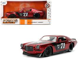 1971 Chevrolet Camaro #71 Stripes "Bigtime Muscle" Series 1/24 Diecast Model Car by Jada - Red Metallic with Black