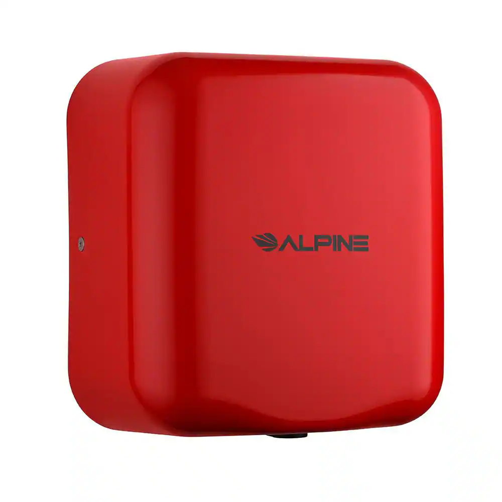 Front. Alpine Industries - Hemlock Commercial Automatic High-Speed 120V Electric Hand Dryer - Red.
