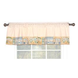 RLF Home - Jour De Shopping Banded 100% Cotton with Fully Lined 3" Rod Pocket Valnance for Windows 50" x 15" - Ivory