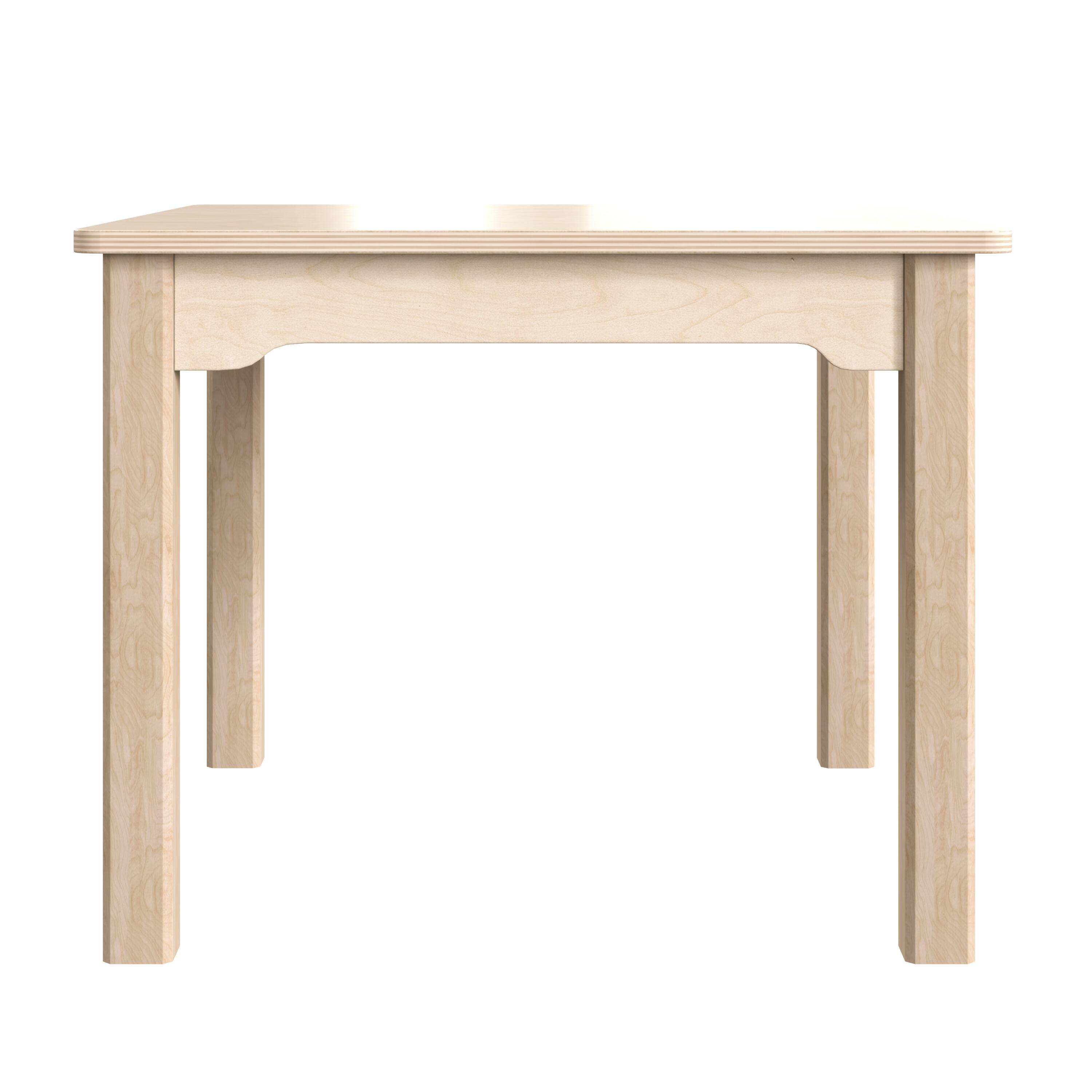Back. Flash Furniture - Bright Beginnings Commercial Grade Wooden Square Preschool Classroom Activity Table, (23.5"W x 18"H), Beech - Natural.