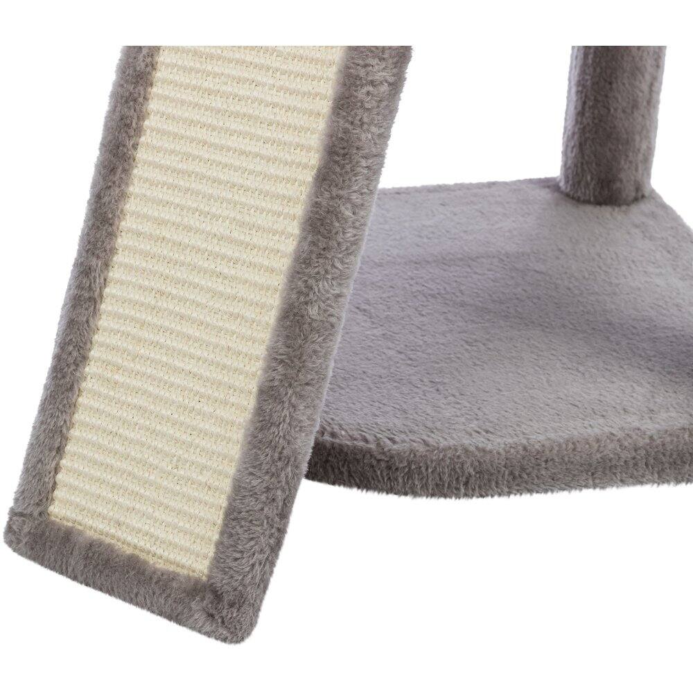 Alt View 4. TRIXIE - Adriana Plush & Sisal 3-Level 41.7" Cat Tree with Scratching Posts & Condo, Gray - Gray.