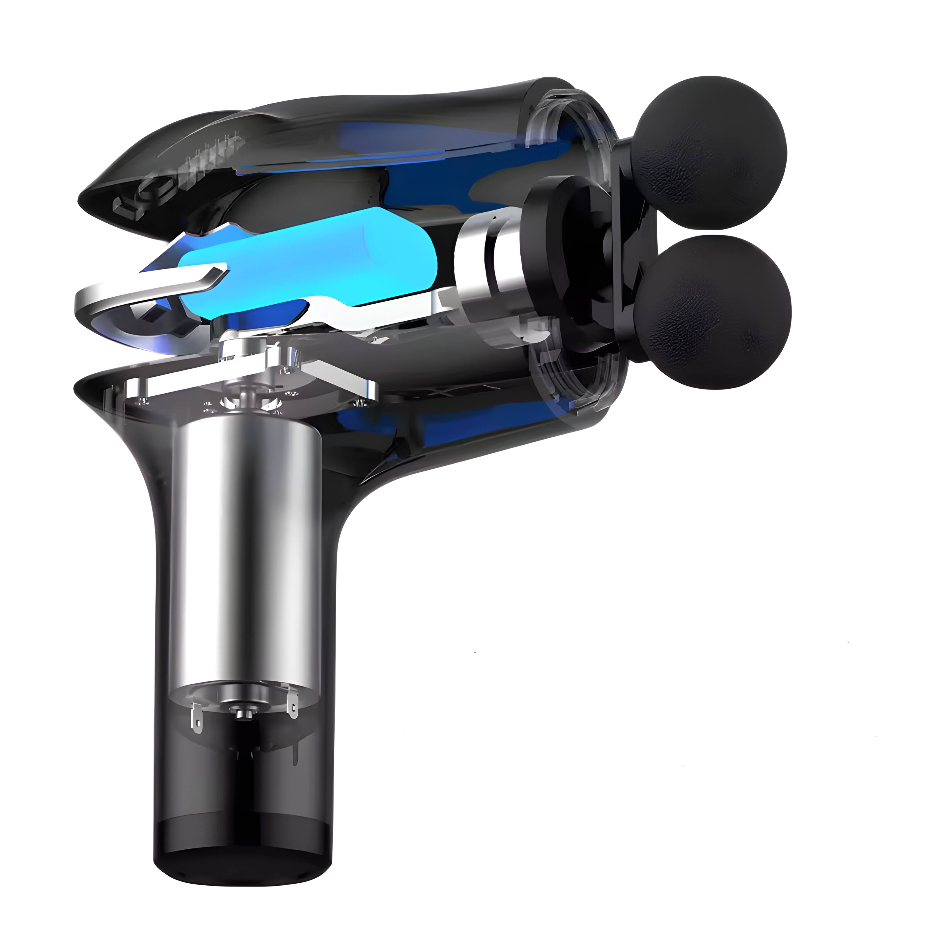 Alt View 4. Cluzine - Portable Dual Head Fascia Gun Electric Deep Tissue Massager for Daily Relaxation - Red.