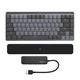 Logitech - MX Mechanical Mini Keyboard (Tactile/ w/Palm Rest and USB Hub - Graphite