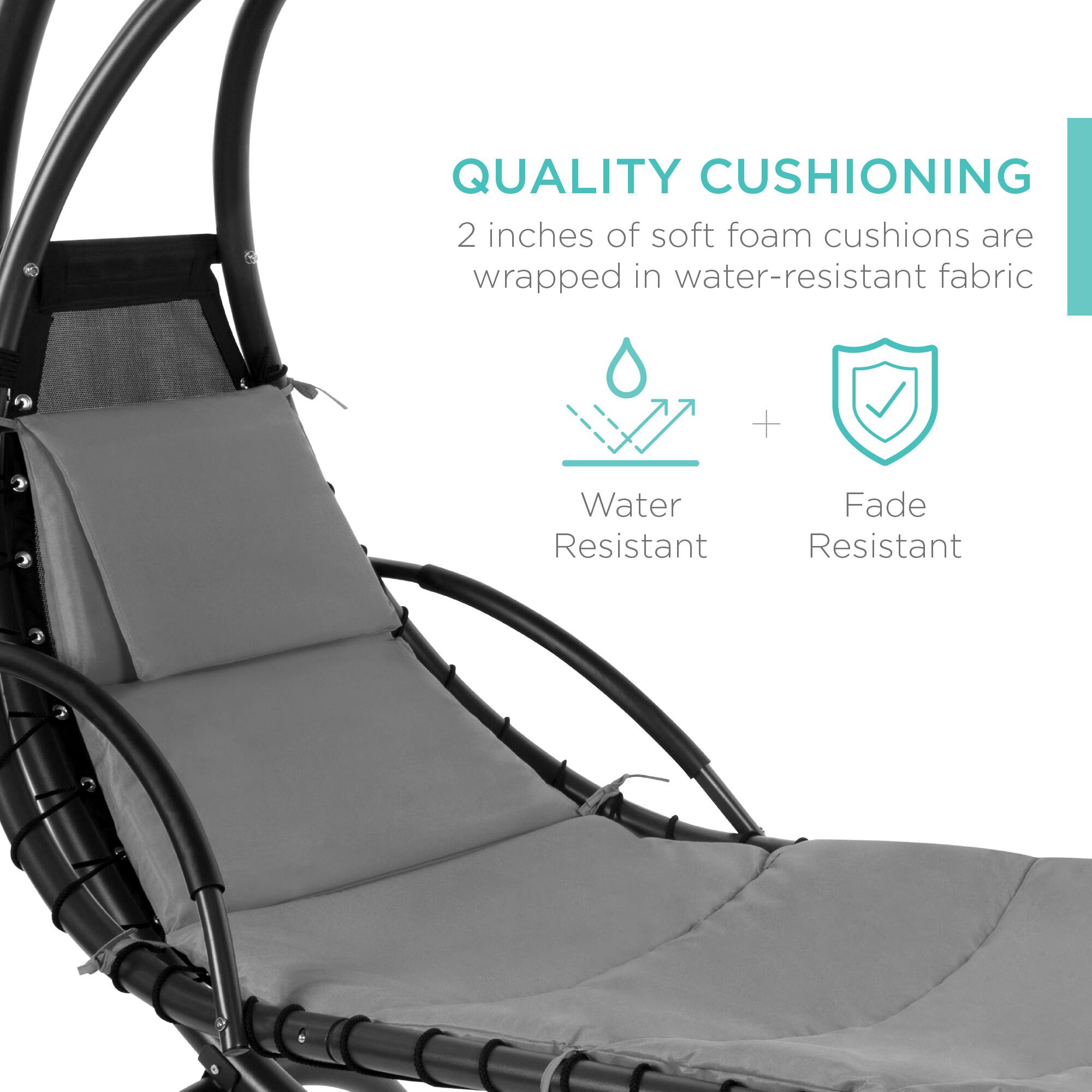 QUALITY CUSHIONING  
2 inches of soft foam cushions are wrapped in water-resistant fabric  

Water Resistant  
Fade Resistant