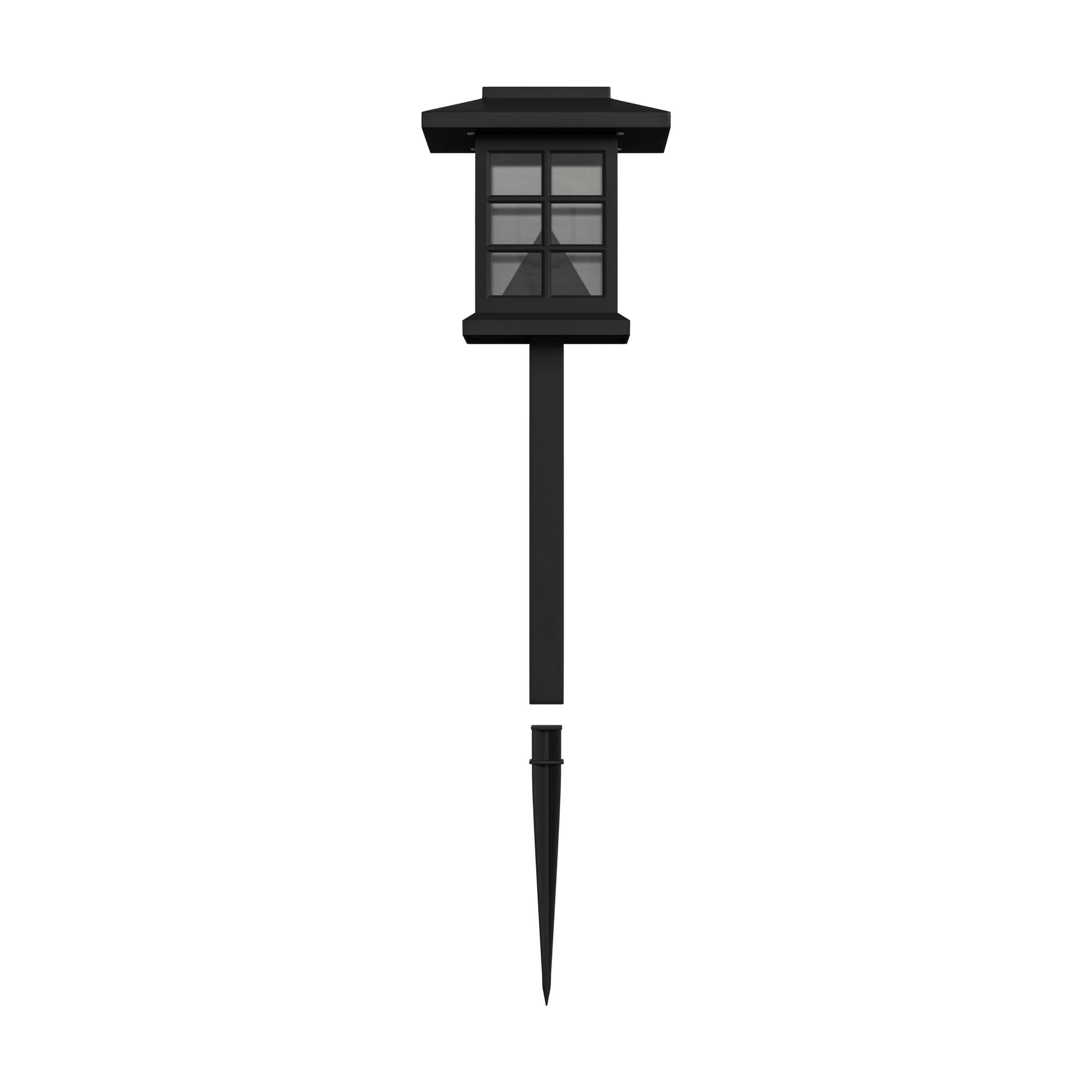Alt View 9. Emma + Oliver - Lantern Style Outdoor Solar LED Landscaping Lights - Polypropylene - Set of 8 - Black.