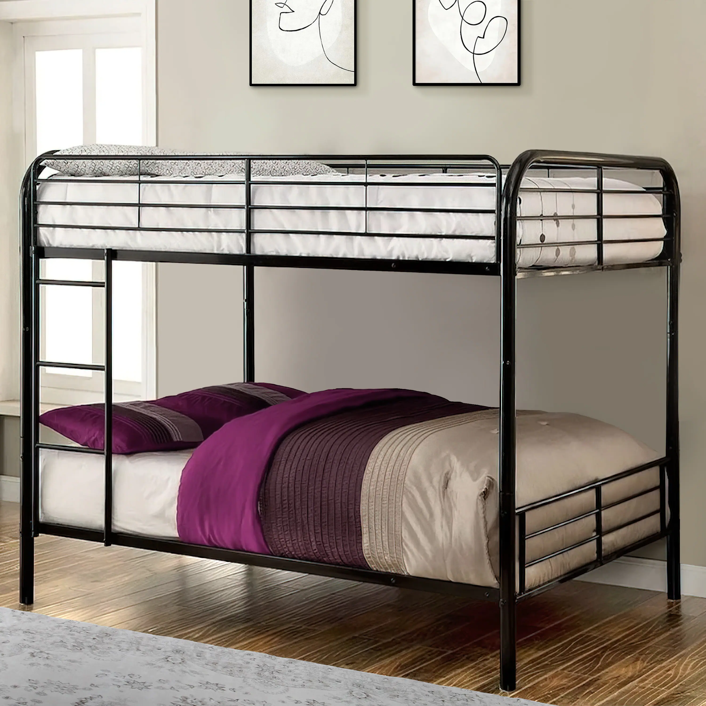 Alt View 5. Manhattan Lane - Metal Full/Full Bunk Bed - Gray.