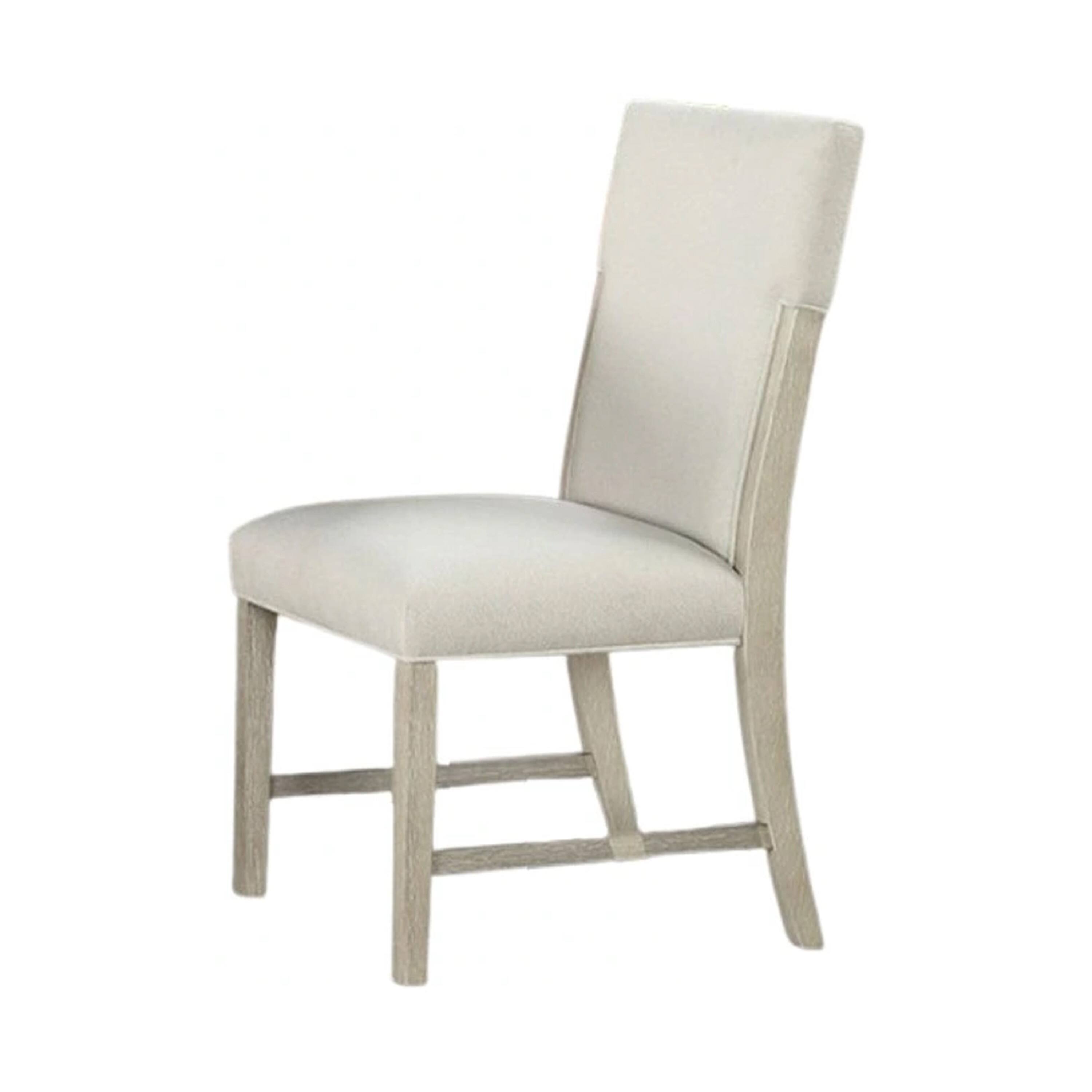 Alt View 1. Manhattan Lane - Hagy Side Dining Chair Set of 2, Soft White Fabric - Natural Brown, White.