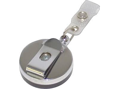 Alt View 3. Advantus - Badge Reels, 12/Box - Black/Silver.