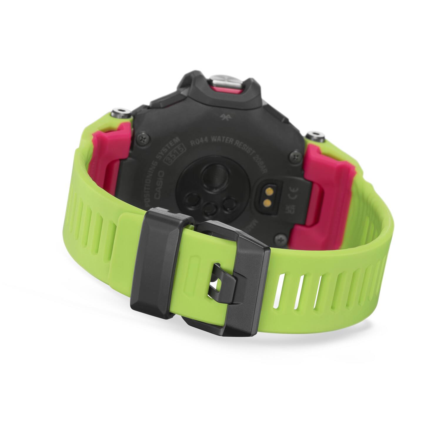 Back. Casio - G-Shock Move 52mm Heart Rate + GPS Solar Assist Resin Strap Smartwatch - Yellow.