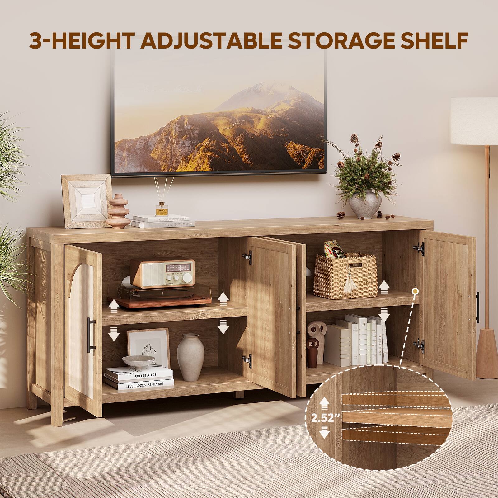 3-Height Adjustable Storage Shelf

2.52"