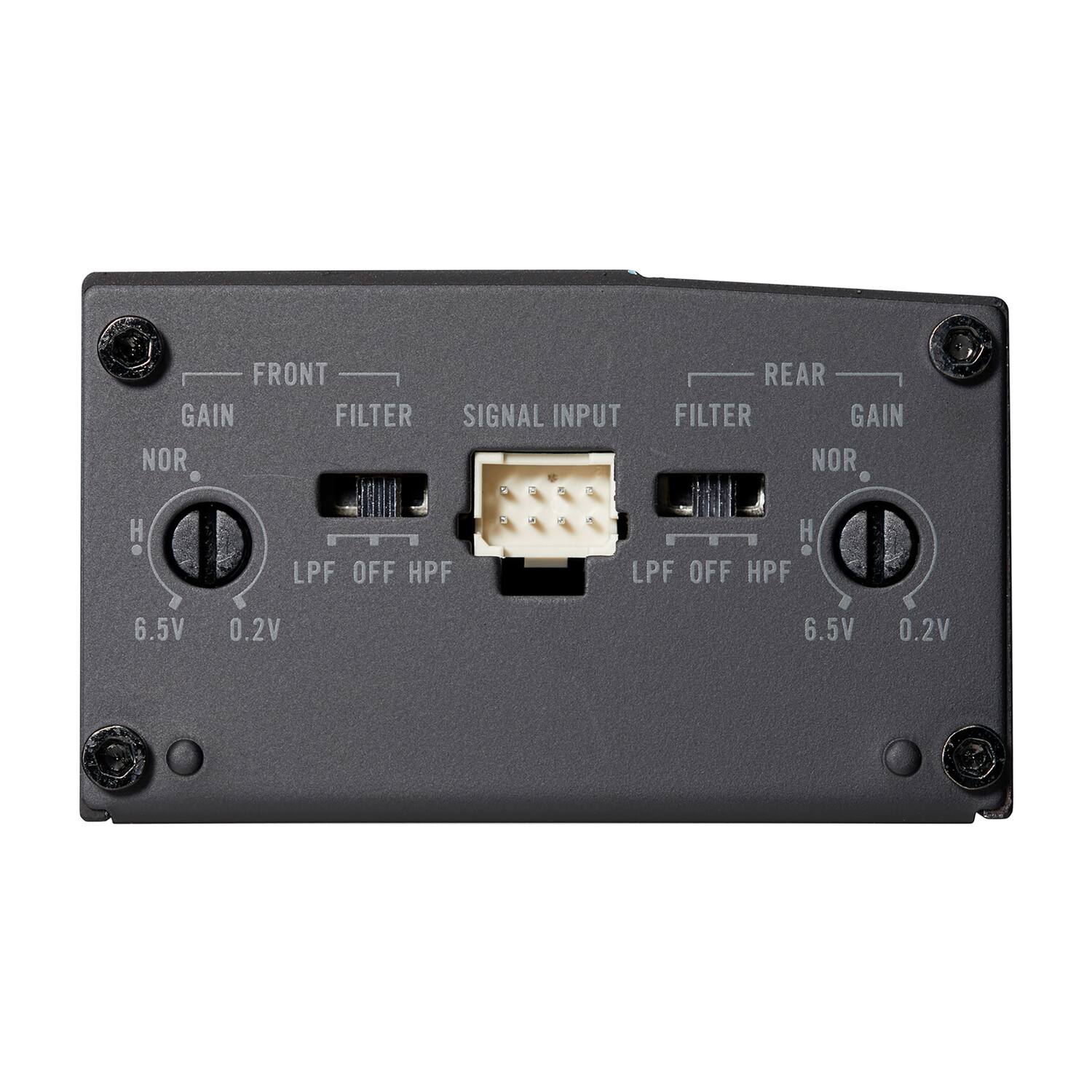 FRONT GAIN FILTER SIGNAL INPUT REAR FILTER GAIN  
LPF OFF HPF LPF OFF HPF  
6.5V 0.2V 6.5V 0.2V