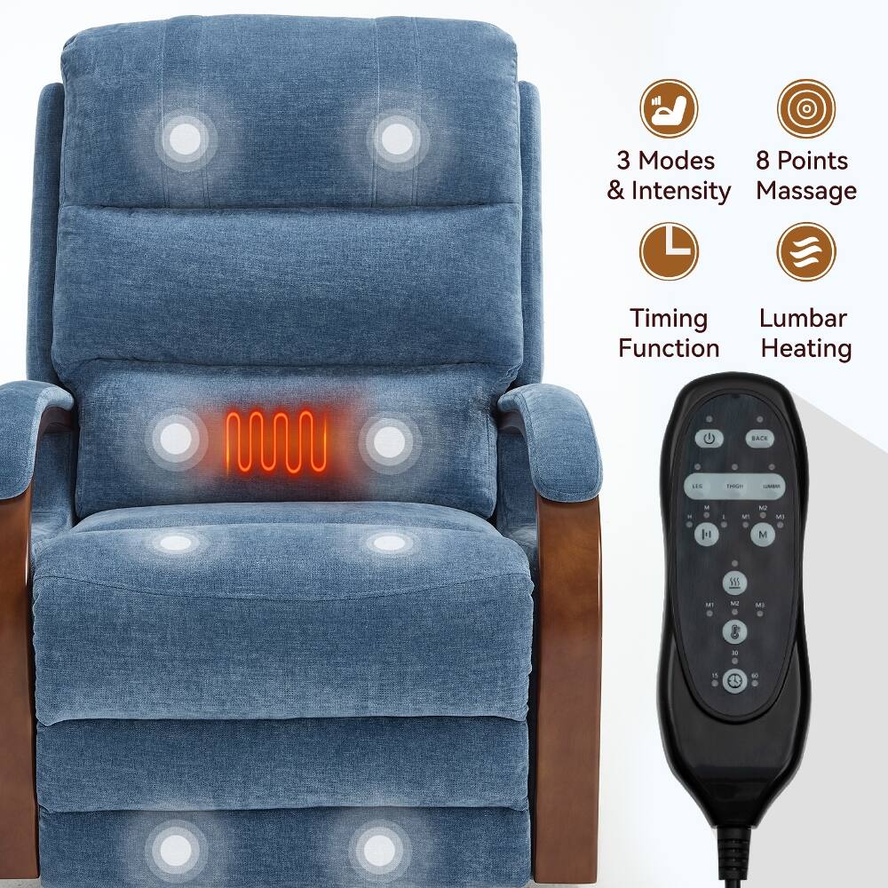 3 Modes & Intensity Massage  
8 Points  
Timing Function  
Lumbar Heating  

BACK  
LEGS  
THIGH  
MINI