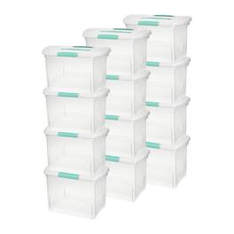 Sterilite - Large Nesting ShowOffs Clear File Box w/ Handle and Latches, (12 Pack)